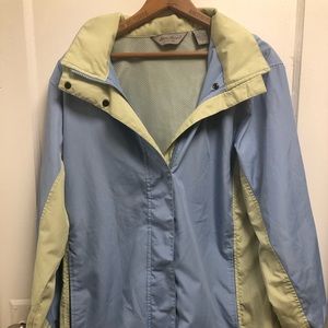 Vintage Eddie Bauer Blue and Green  Rain Coat M
